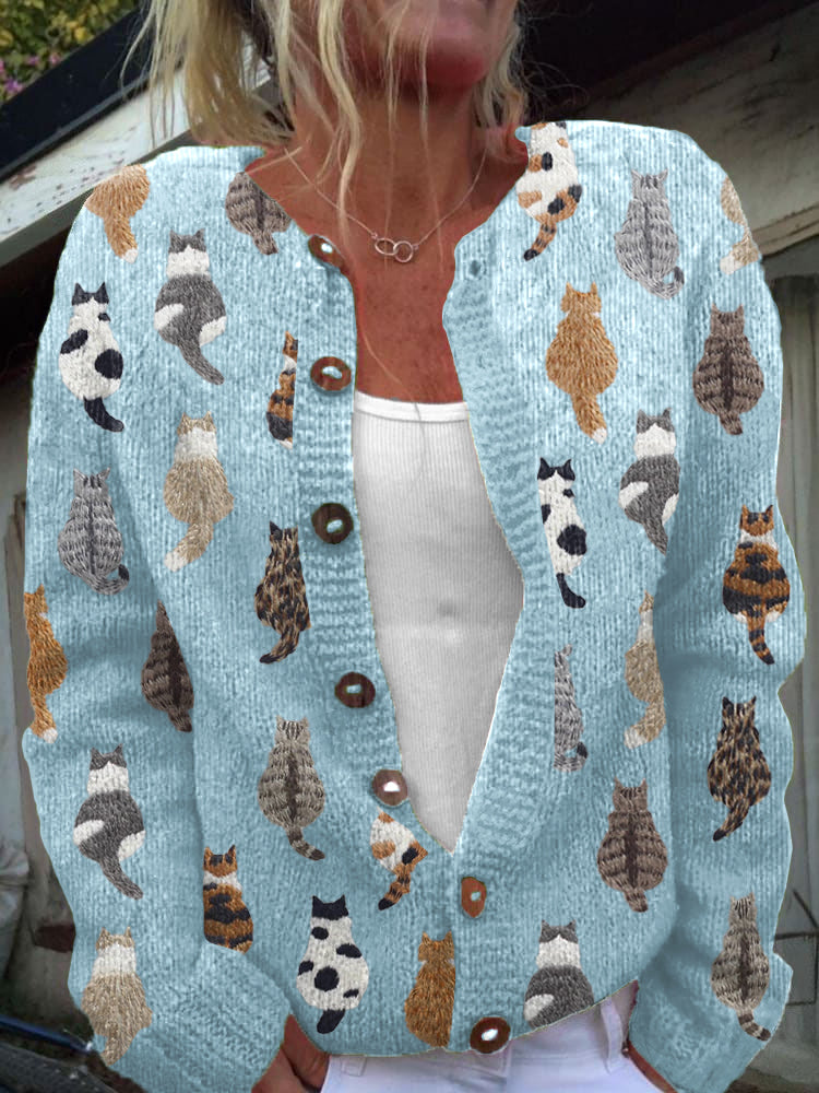 Noor | Vest met kattenprint