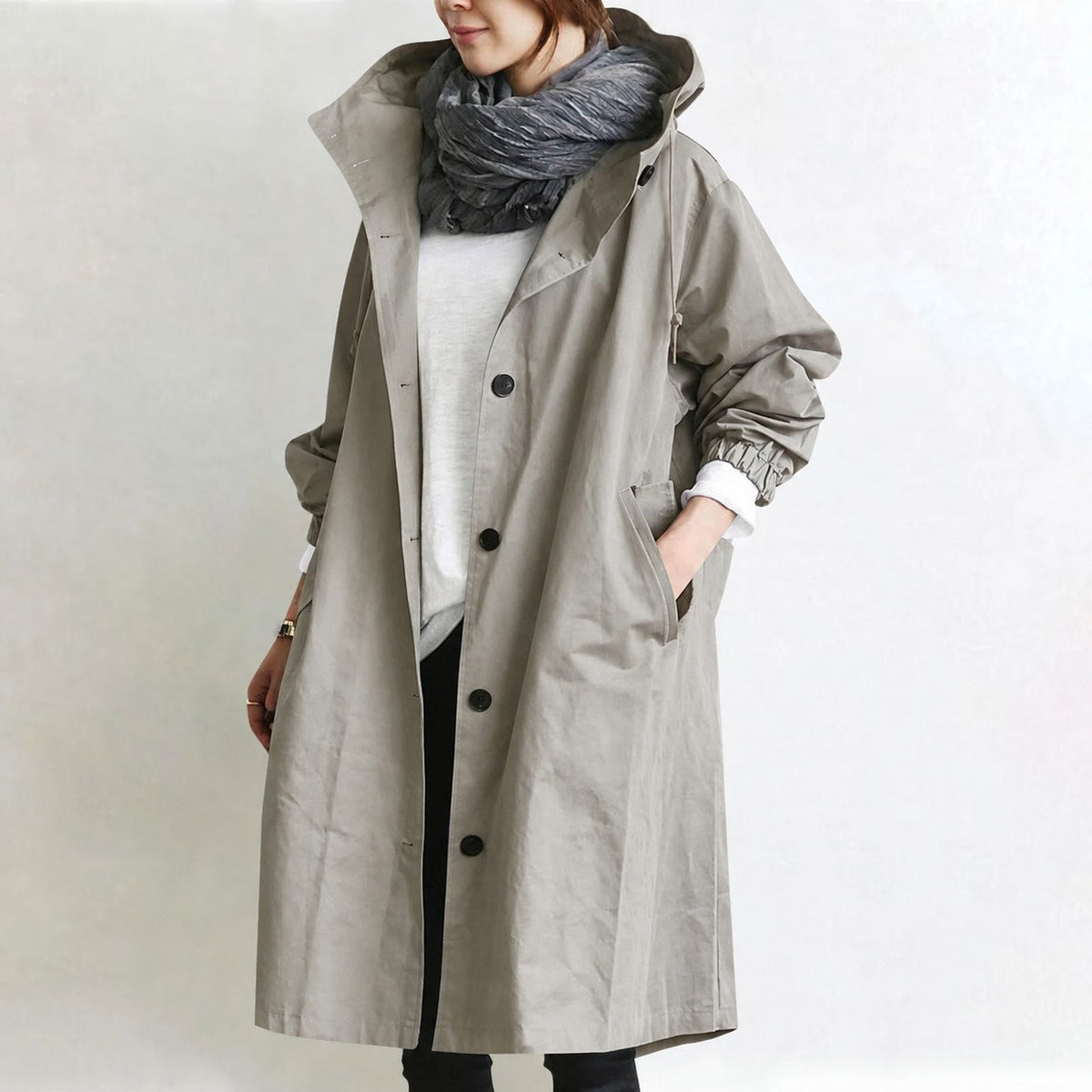 Ingrid | Oversized Trenchcoat met Capuchon