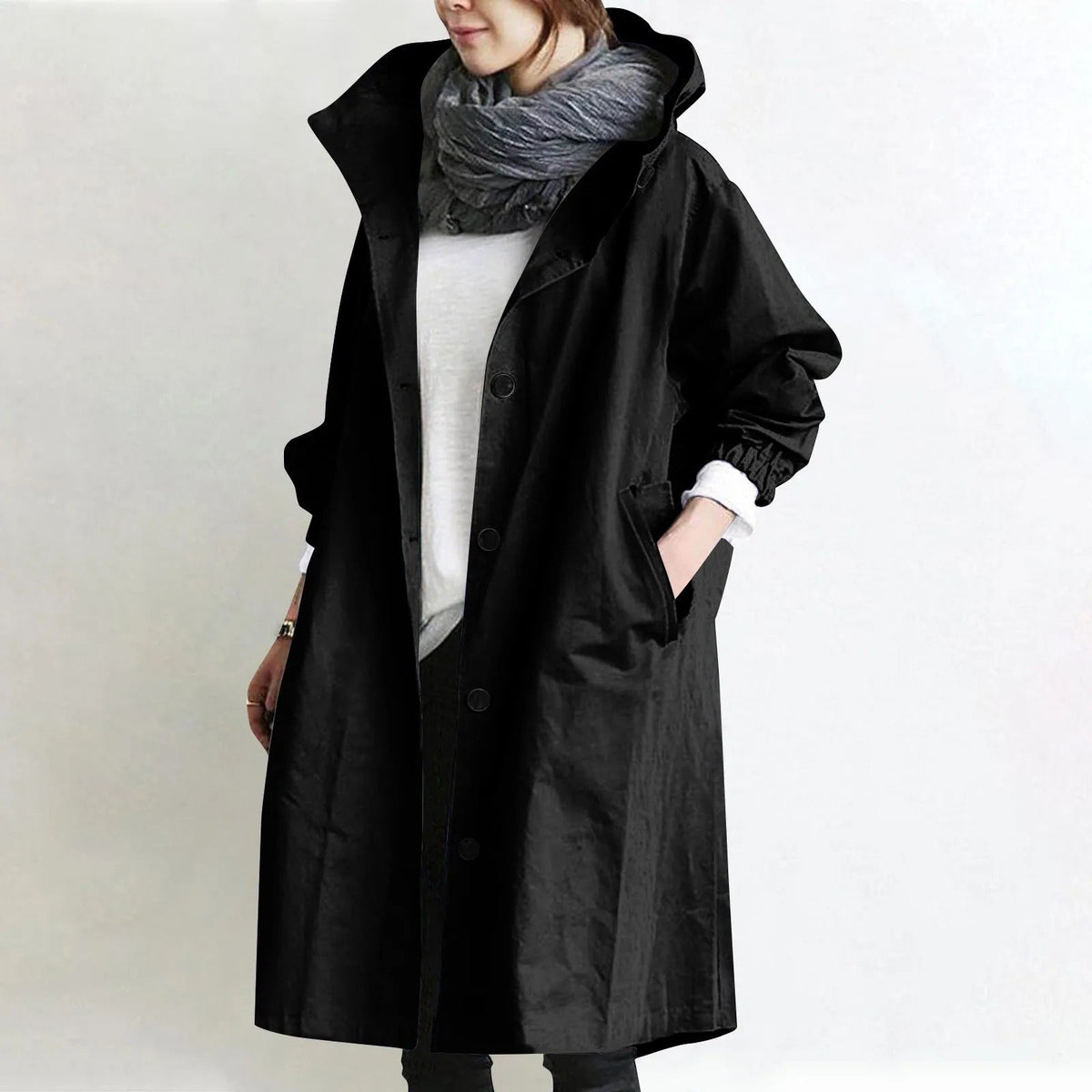 Greet | Oversized Trenchcoat met Capuchon
