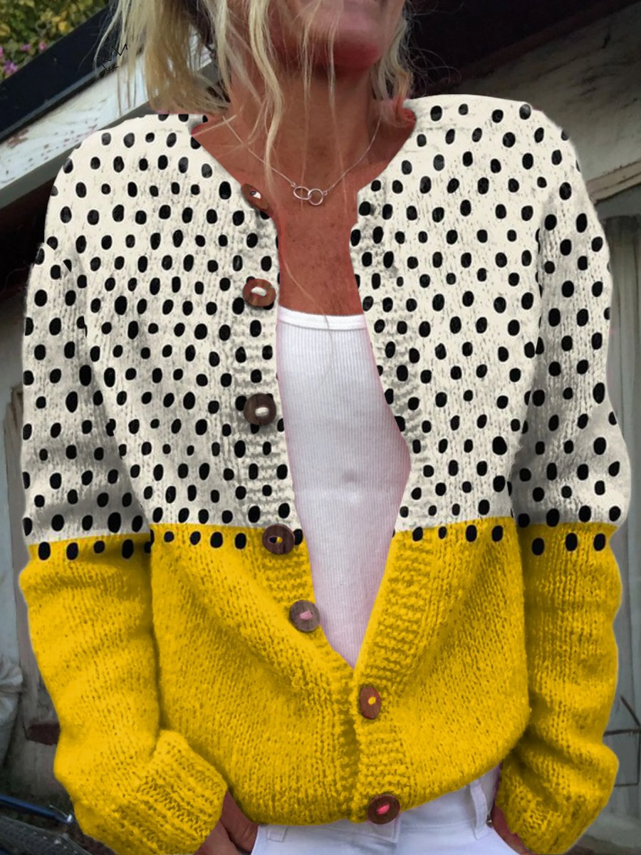 Maud | Gebreid vest met stippen