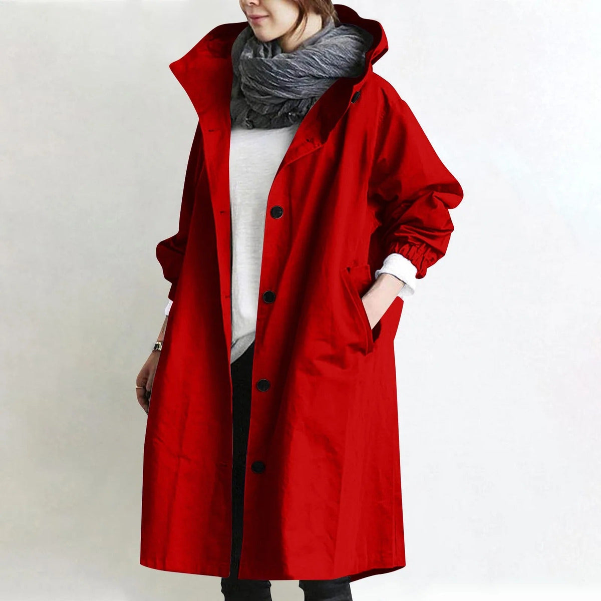 Anouk | Oversized Trenchcoat met Capuchon