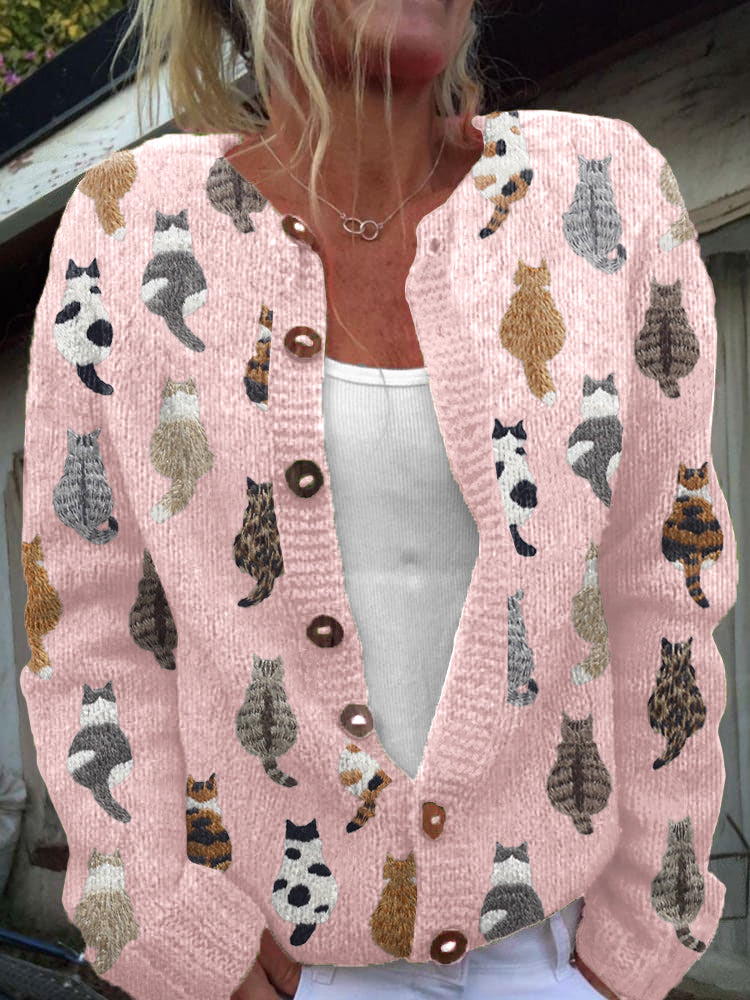 Noor | Vest met kattenprint