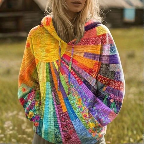 Amanda | Gewatteerde Wildflower Hoodie