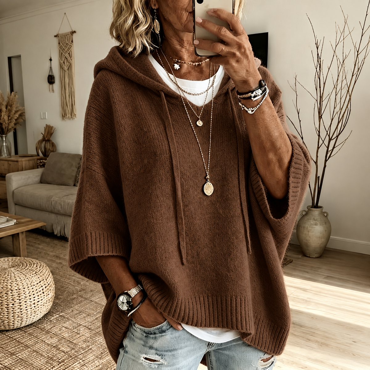 Noor | Oversized Poncho Hoodie