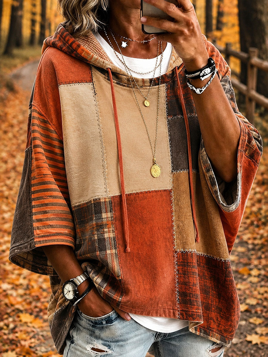 Vivian | Oversized Artistieke Patchwork Hoodie