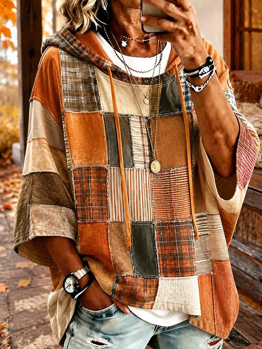 Jannie | Oversized Herfst Patchwork Hoodie