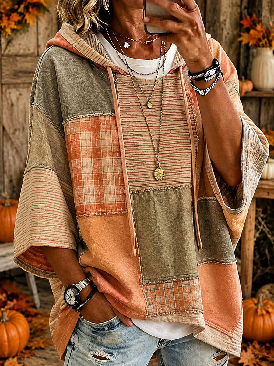 Wieteke | Oversized Herfst Patchwork Hoodie