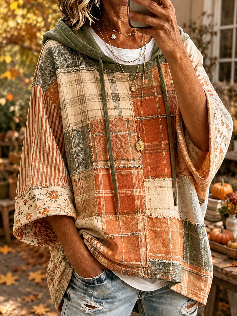 Dineke | Oversized Herfst Patchwork Hoodie