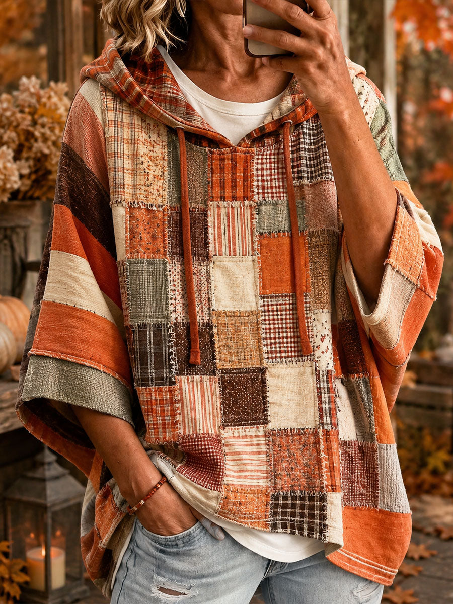 Yvette | Oversized Artistieke Patchwork Hoodie