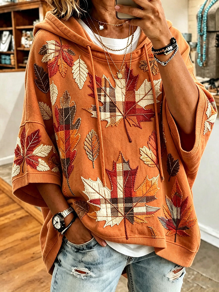 Mariska | Oversized Hoodie met Herfstbladprint