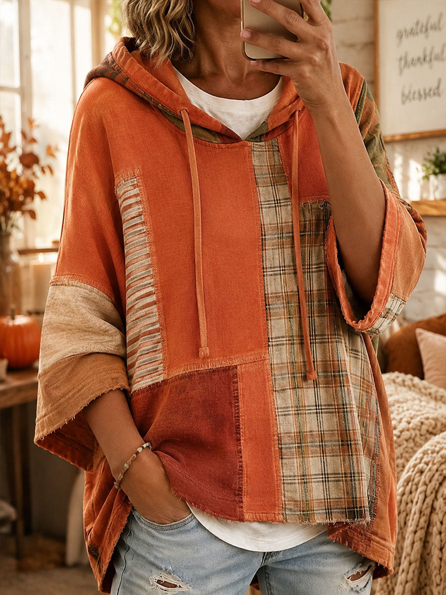 Paula | Oversized Herfst Patchwork Hoodie