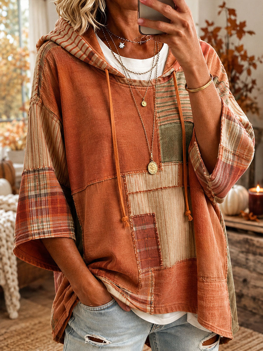 Marga | Oversized Herfst Patchwork Hoodie