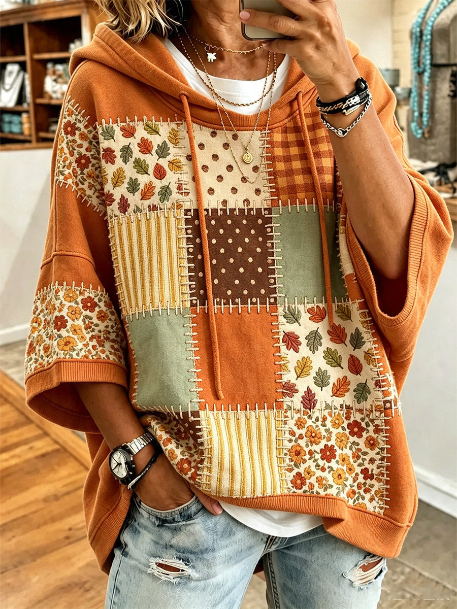 Tamara | Oversized Hoodie met Herfstbladprint
