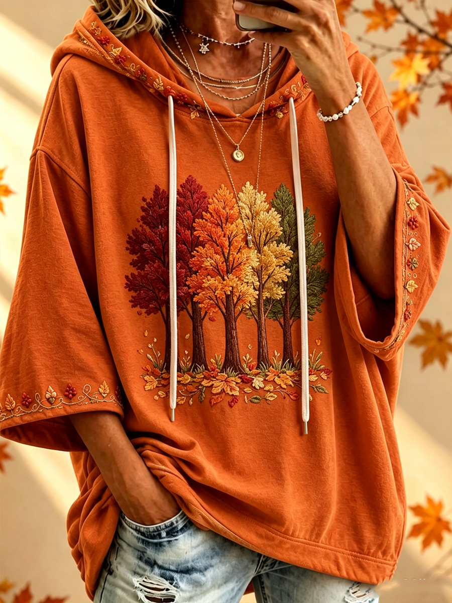 Elly | Oversized Hoodie met Herfstprint