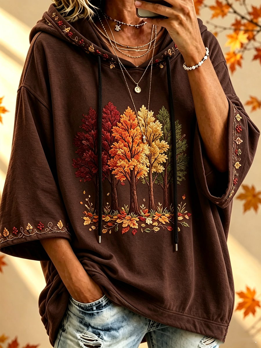 Elly | Oversized Hoodie met Herfstprint