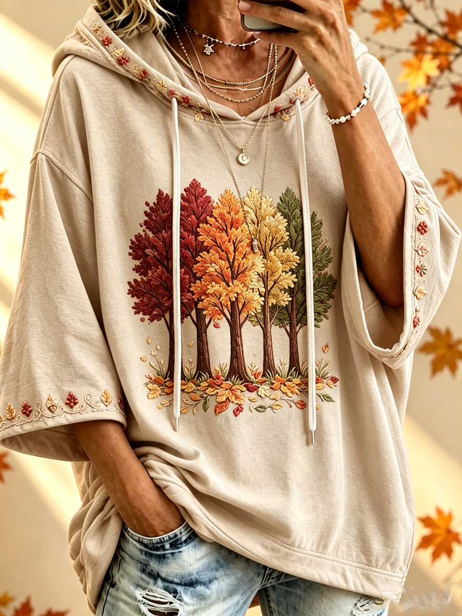 Elly | Oversized Hoodie met Herfstprint