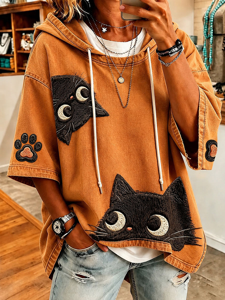 Froukje | Oversized Hoodie met Kattenprint